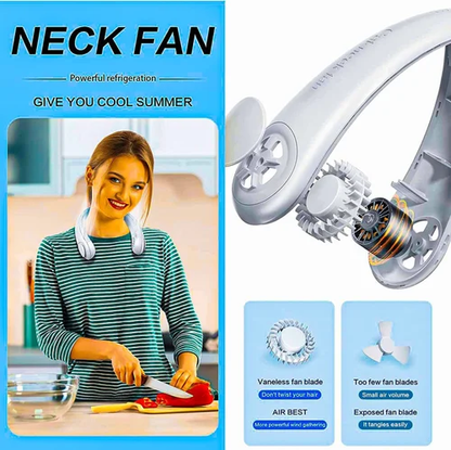 Portable Neck Fan, Mini Rechargeable Collar Fan