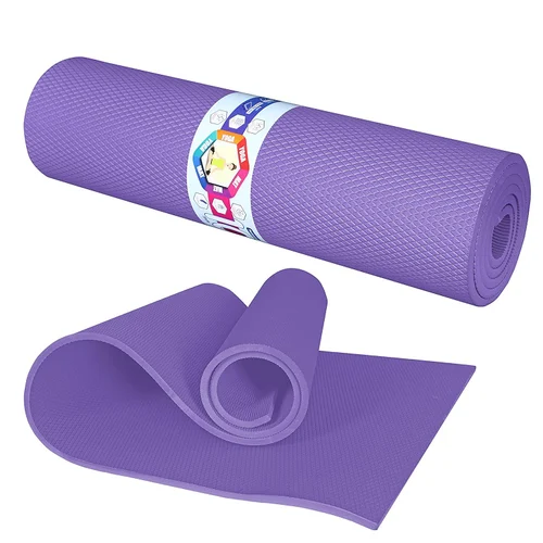 Yoga Mats for Men & Women, 6mm Thick Rubber Yoga Mat